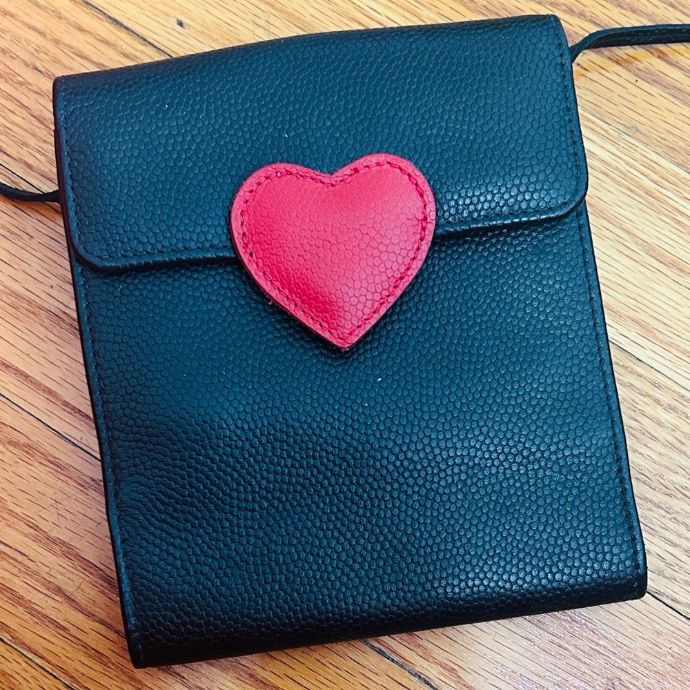 ❤️JP Ourse & Cie Leather Black & Red Heart Women's Bag